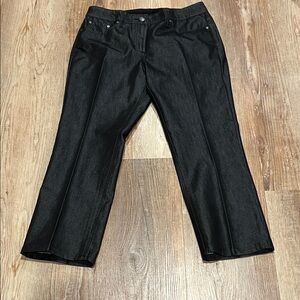 Women’s Faconnable Black Shimmer Denim 5 Pocket Straigh Leg Pants  Size 10